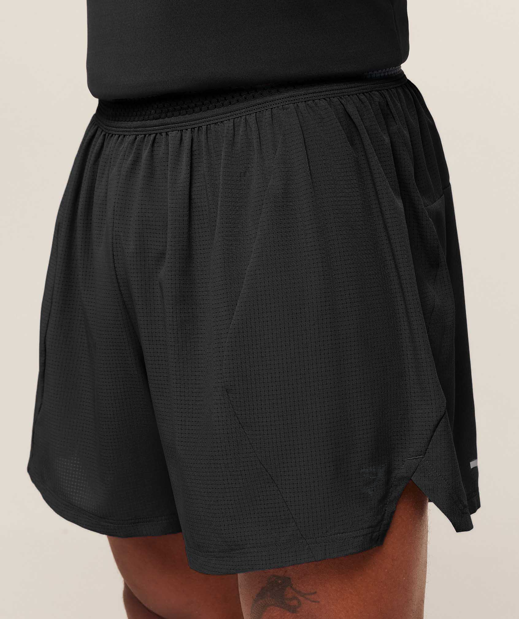 Black Perforated Running Shorts 6-Inch – Men’s Zip Pocket Training (2)