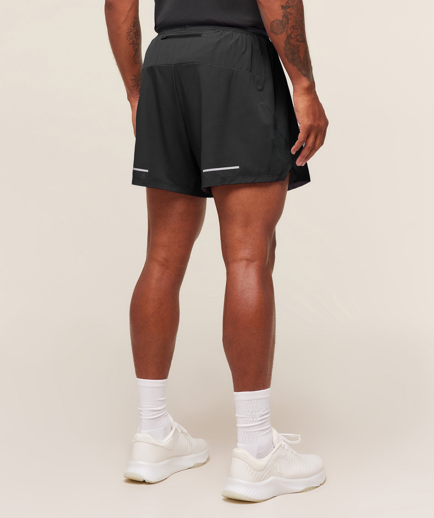 Black Perforated Running Shorts 6-Inch - Men's Zip Pocket Training